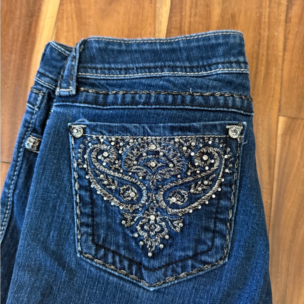 Miss Me Embroidered Blue Jeans
